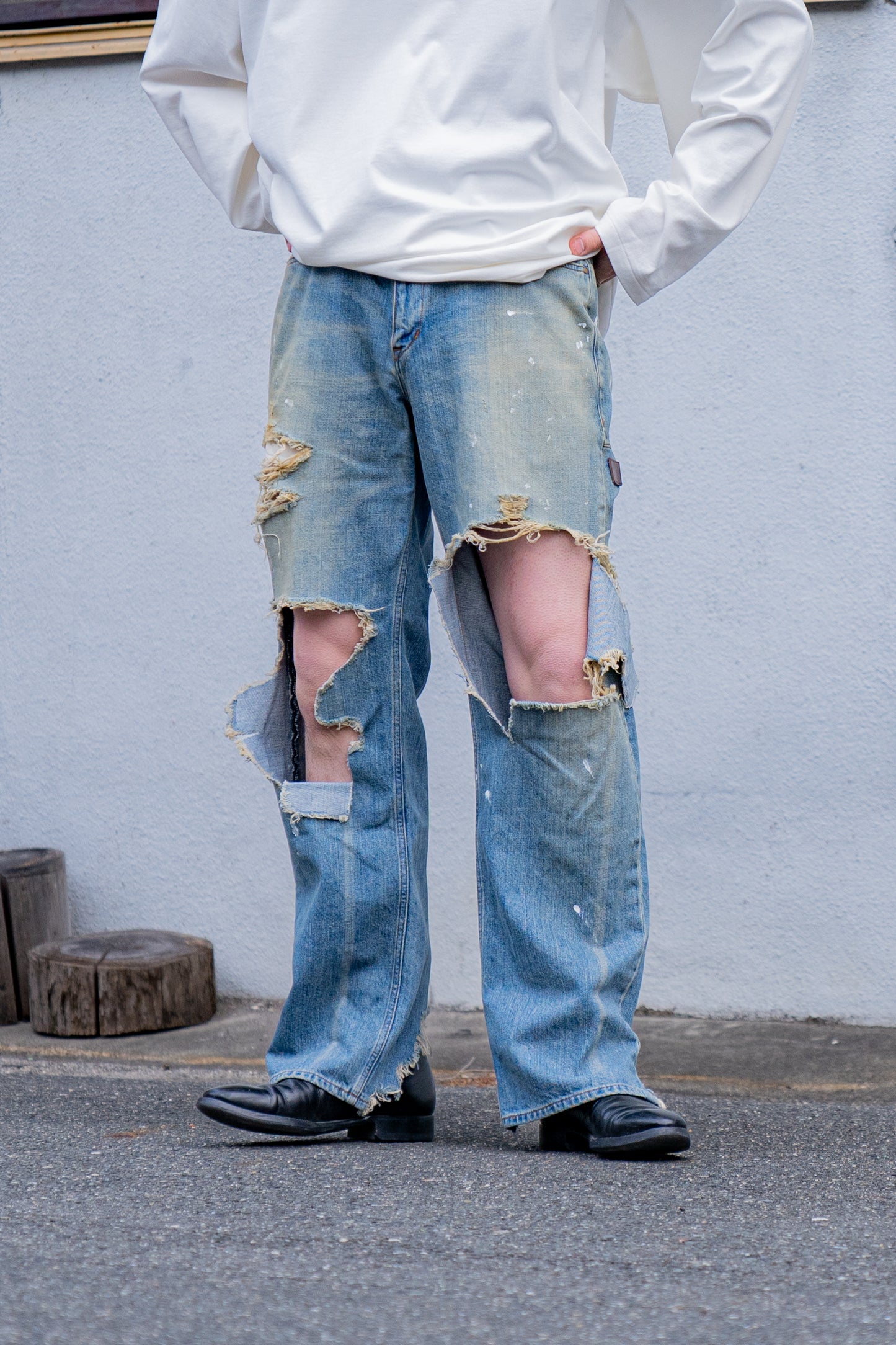 Organic Cotton Denim Pants*Crashed