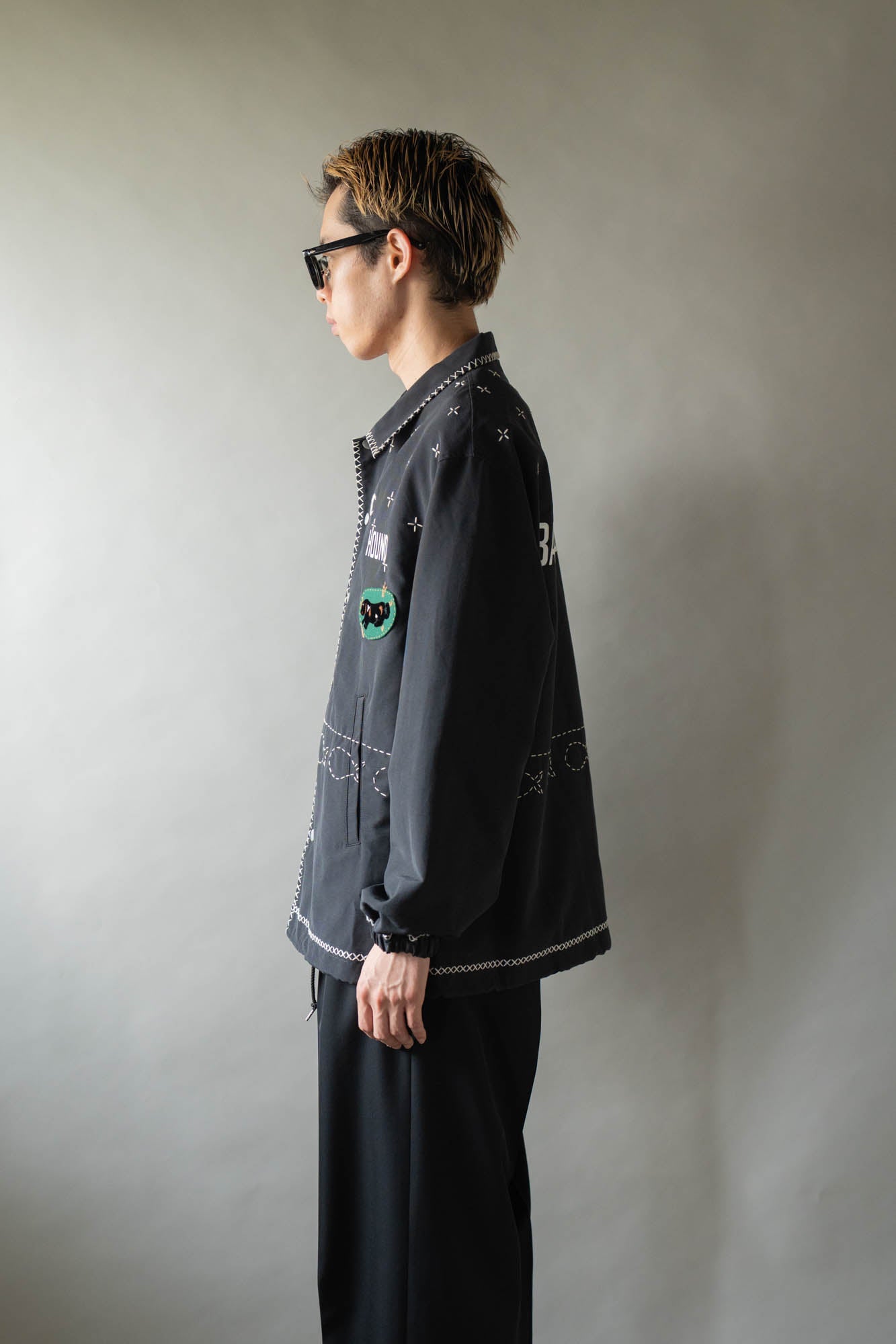 Cross-stitch coach jacket