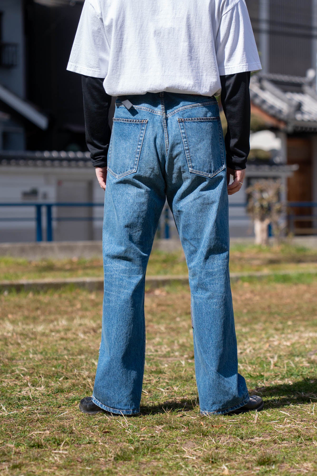 Hand-Embroidered Denim Pants