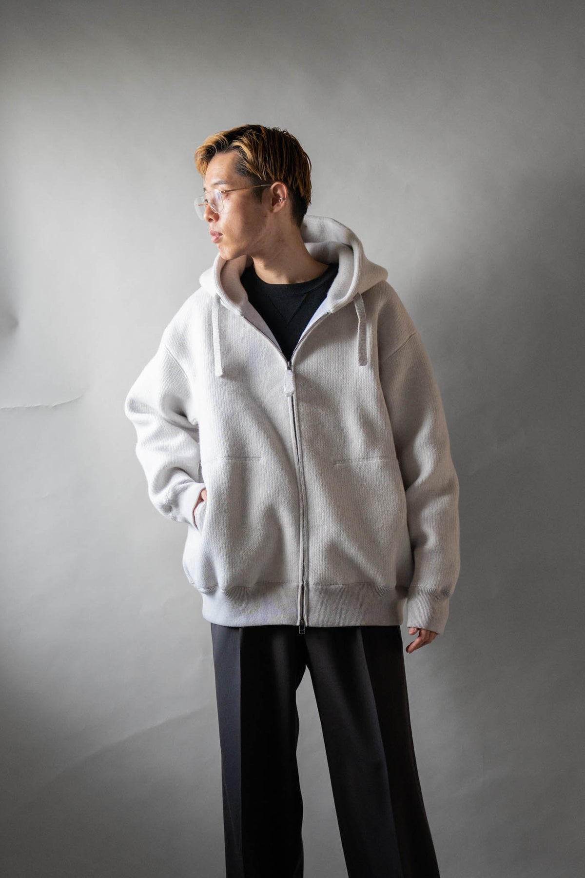 WOOL SWEAT ZIP HOODIE