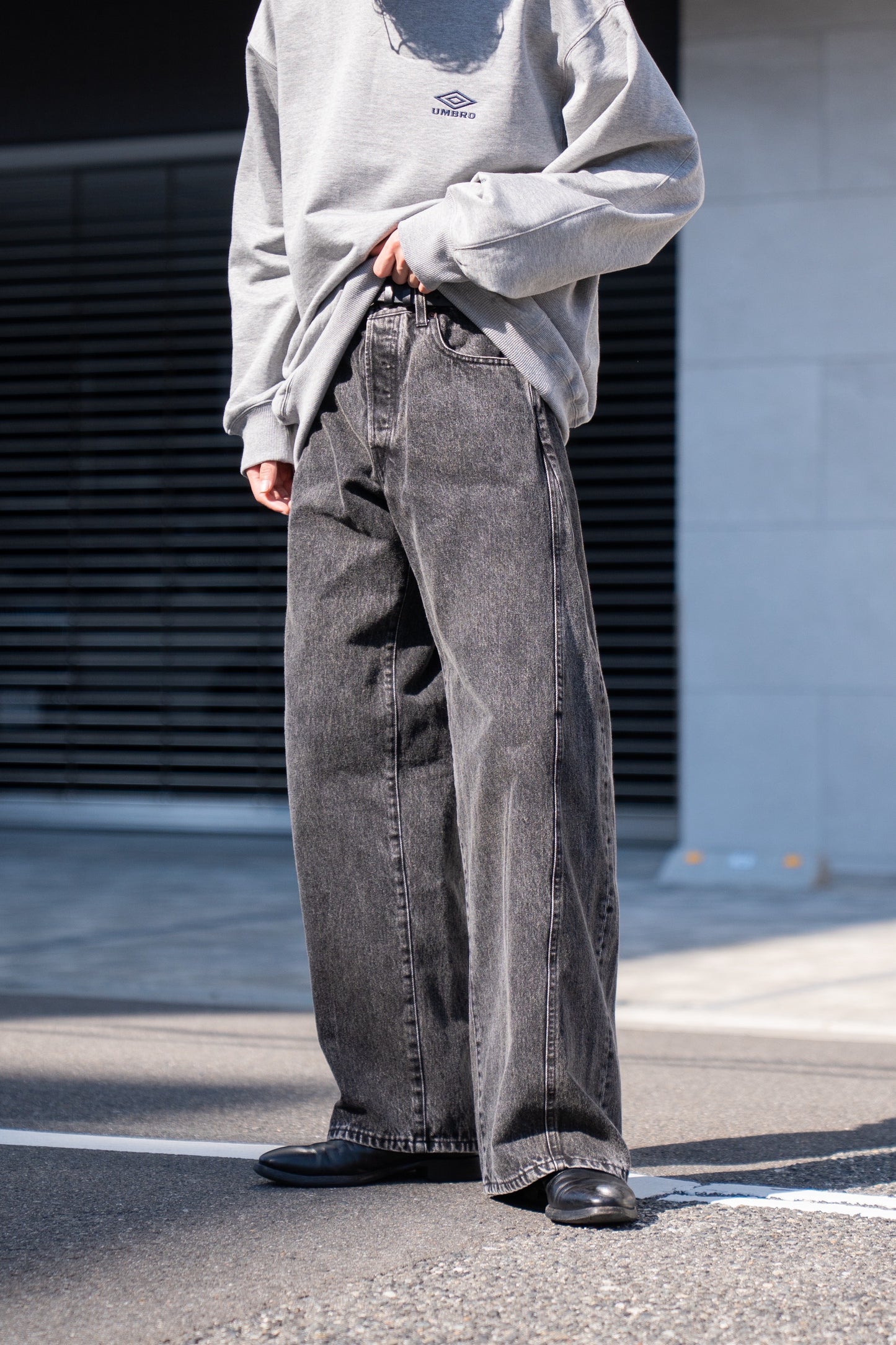 DEFORMATION WIDE DENIN JEANS(ST.1345)