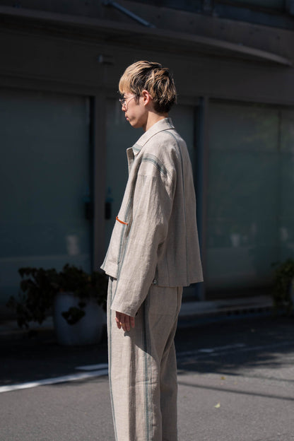 FLLOWER SAK LINEN STRIPE JACKET