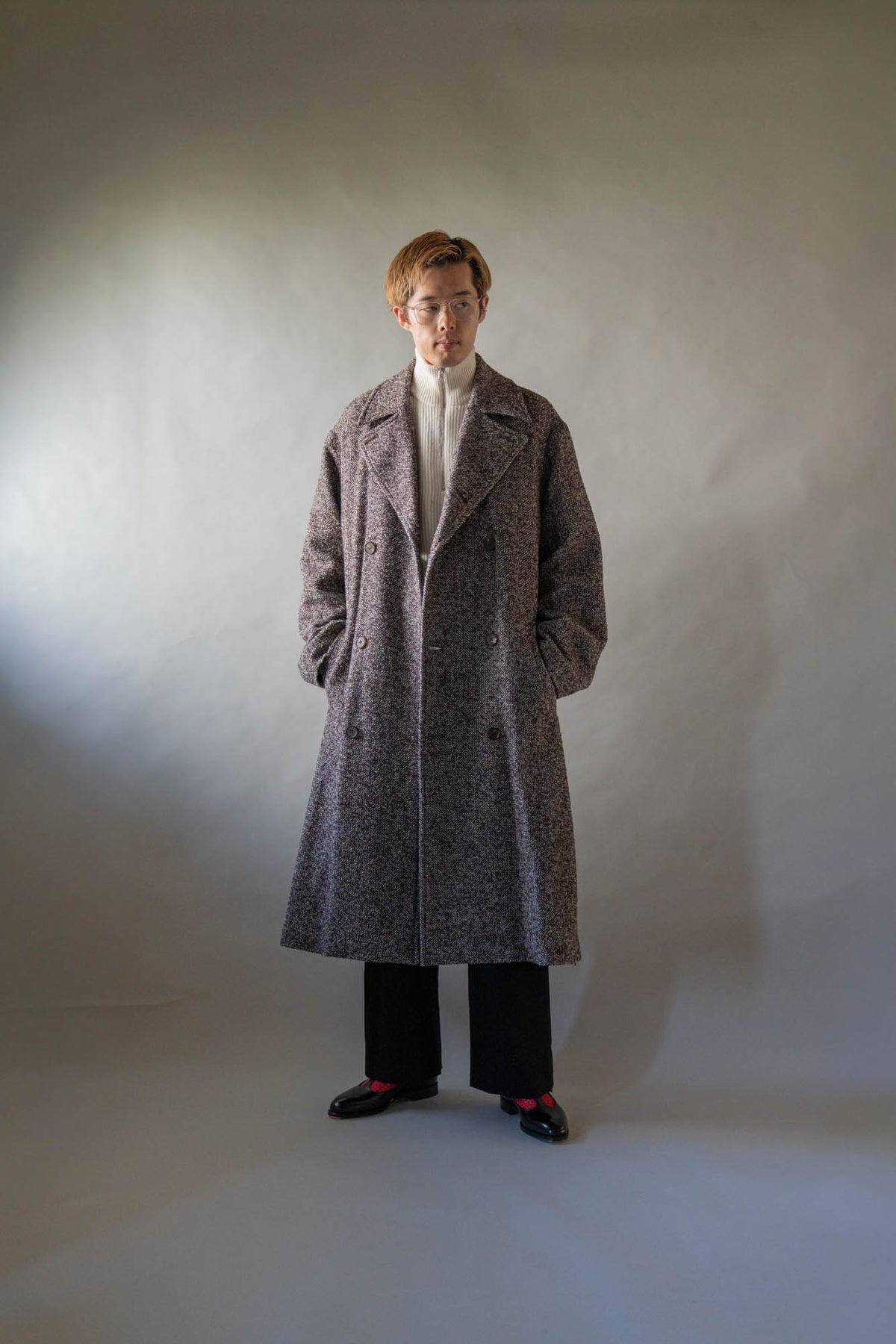 LOOP TWEED DOUBLE-BREASTED COAT