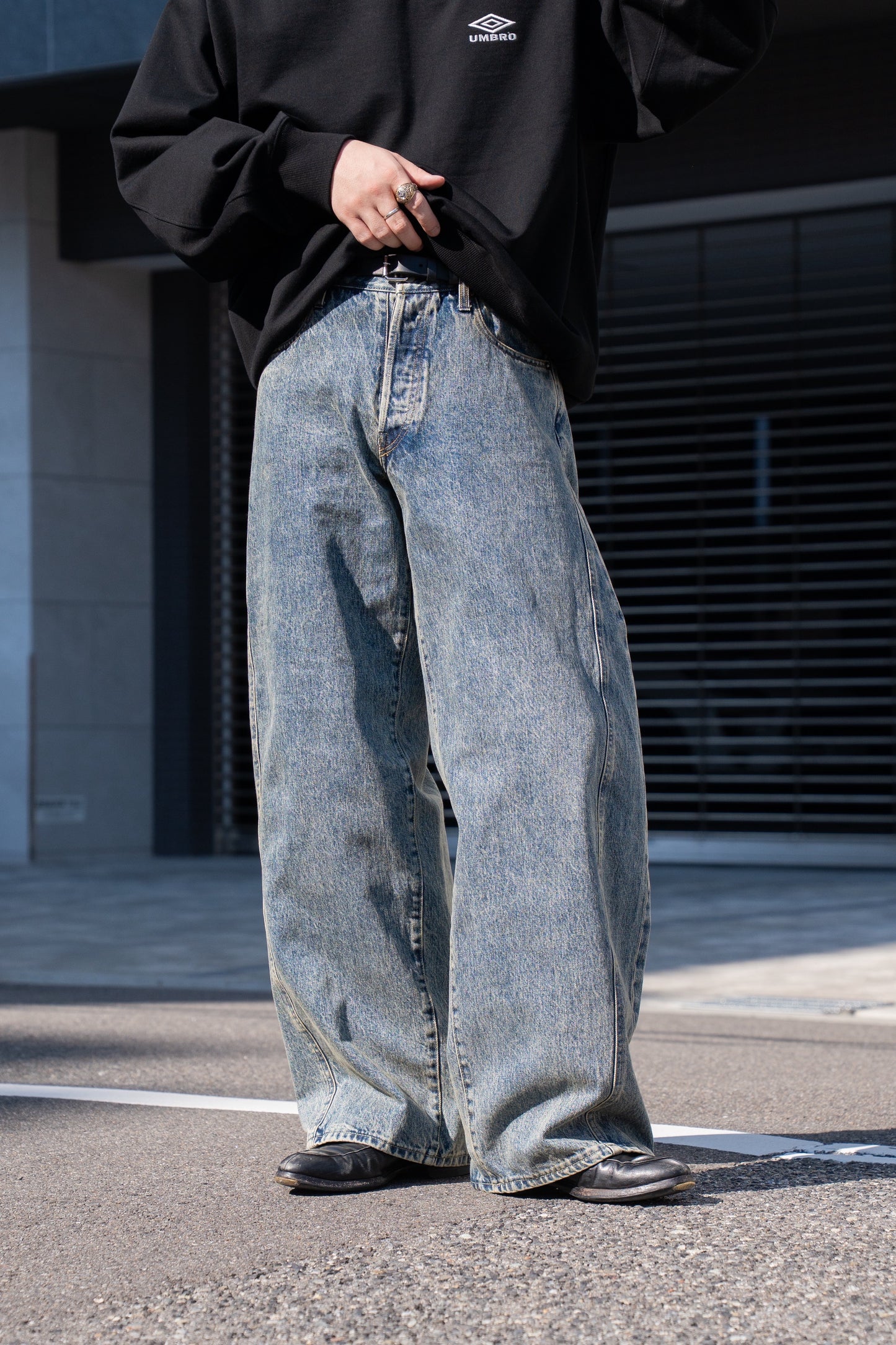 DEFORMATION WIDE DENIN JEANS(ST.1345)