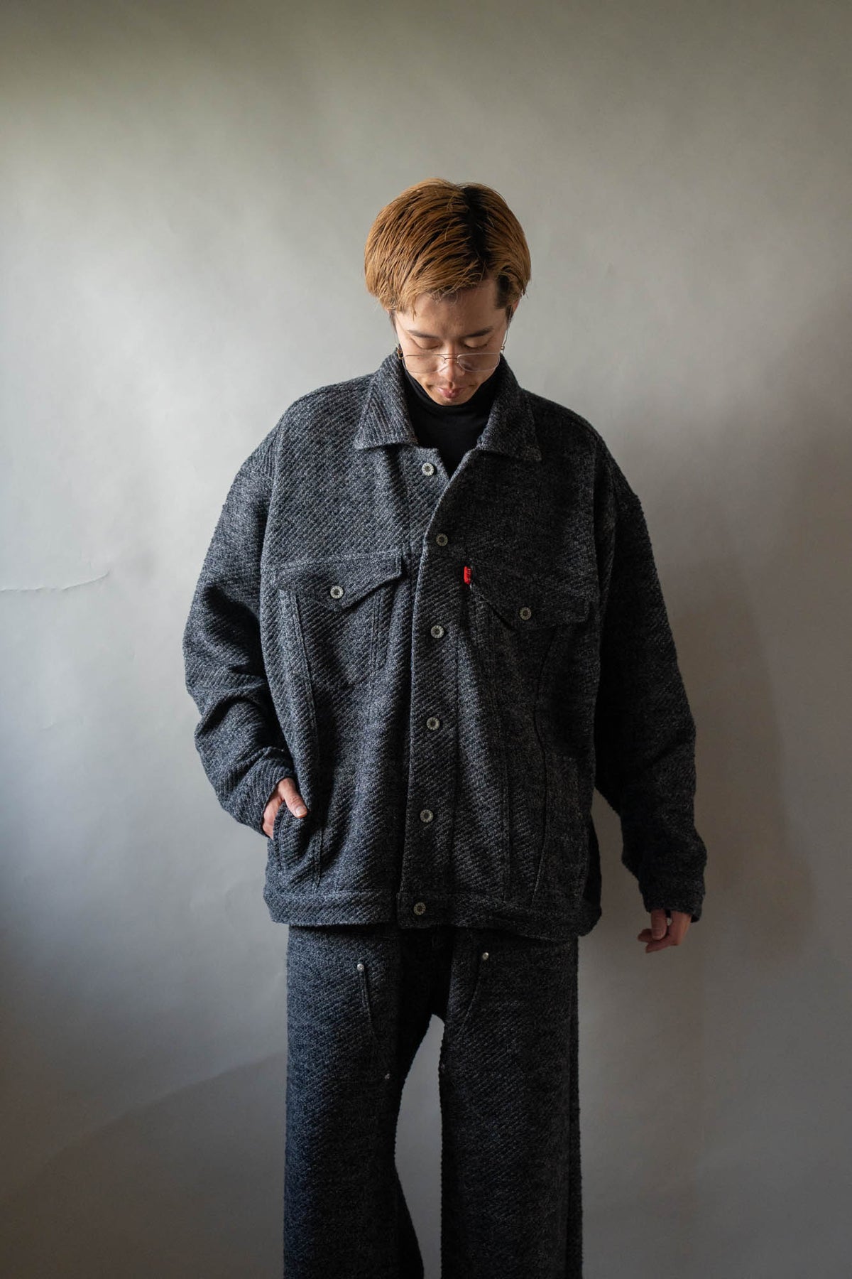 Hand Stitched Rigid Denim Knit Jacket