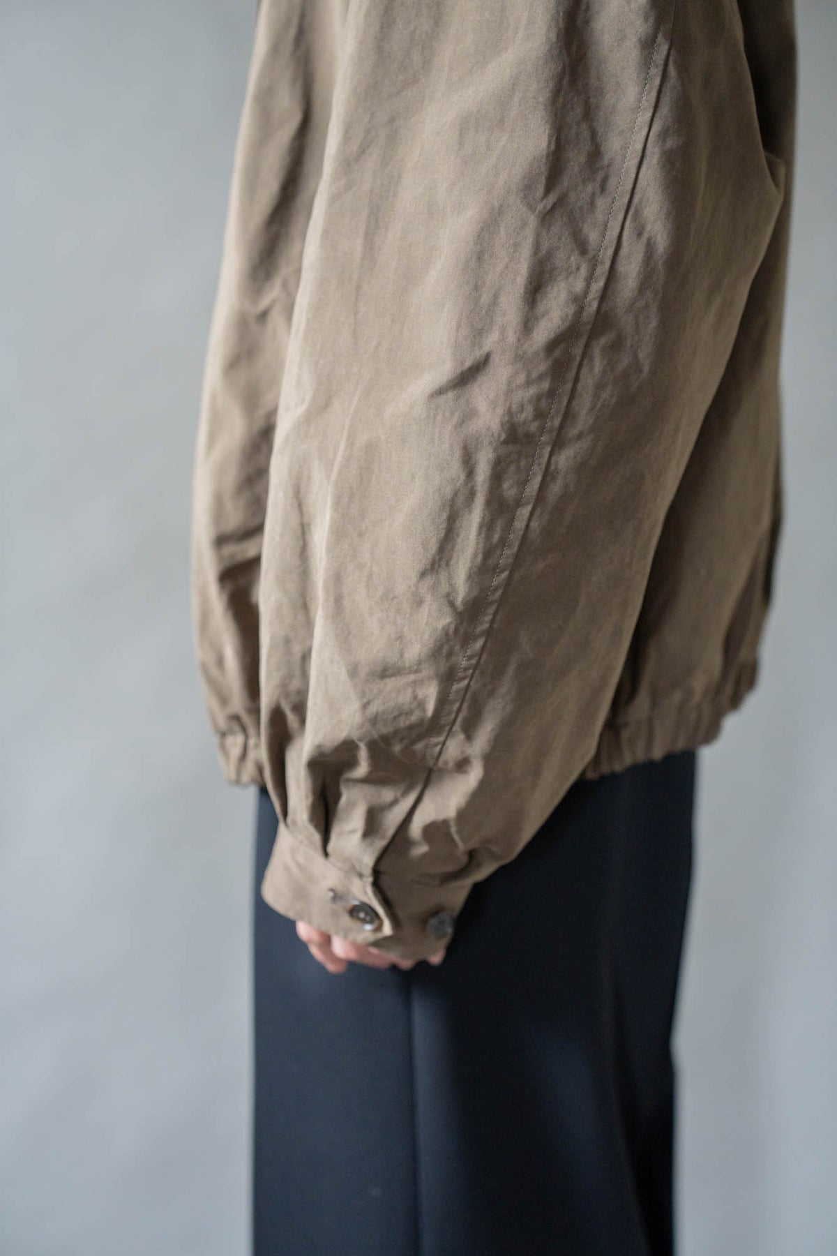 DETATCHABLE COLLAR RESIN-FINISH COTTON JACKET(ST.1576)