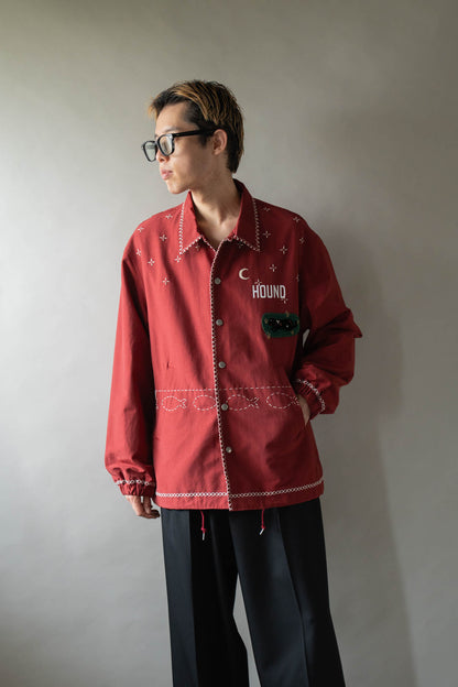 Cross-stitch coach jacket