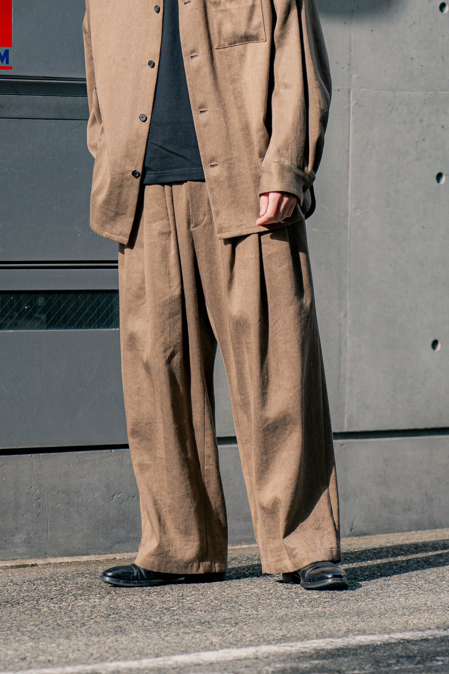 Linen Herringbone Oversize Pants