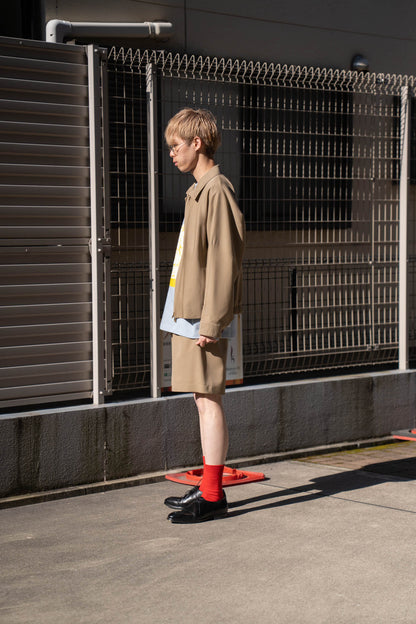 Work Shorts in Wool Gabardine