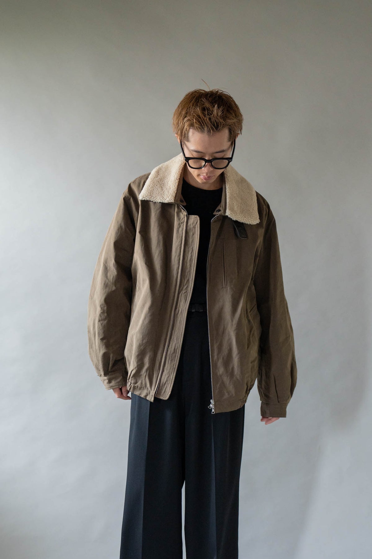 DETATCHABLE COLLAR RESIN-FINISH COTTON JACKET(ST.1576)