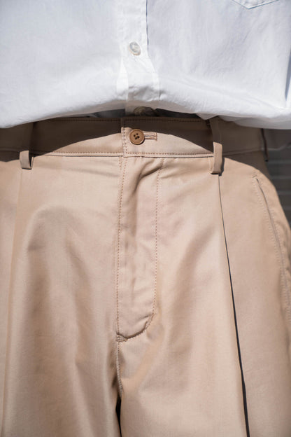 Giza cotton cargo tuck pants