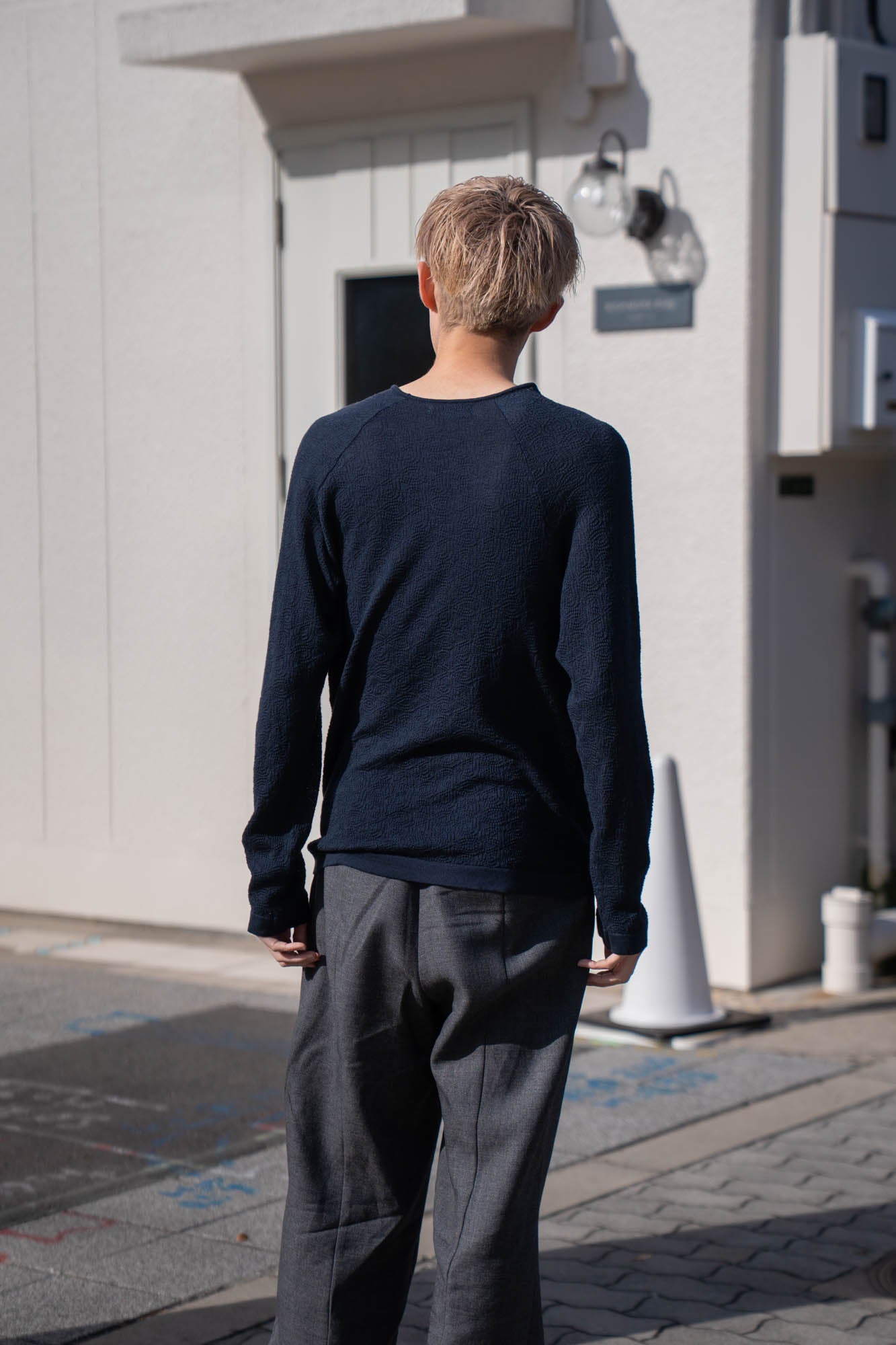 Carved Laceish Knit in Marcerized Cotton