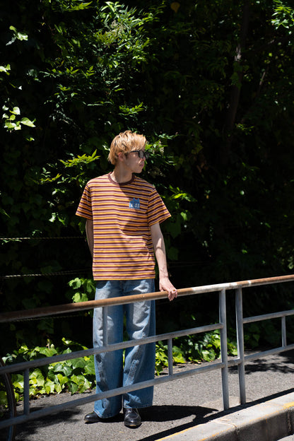 Hand-Embroidered Stripe T-Shirt
