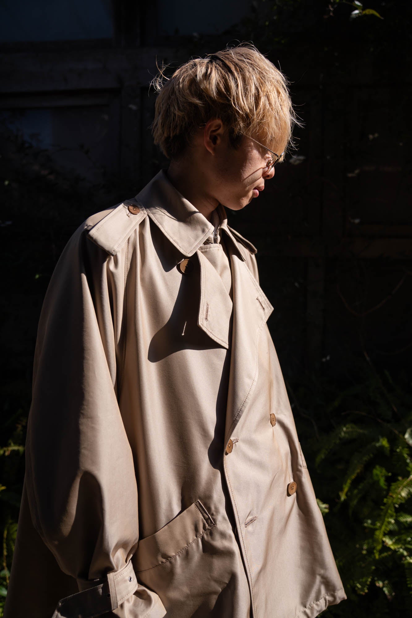Giza cotton short trench coat