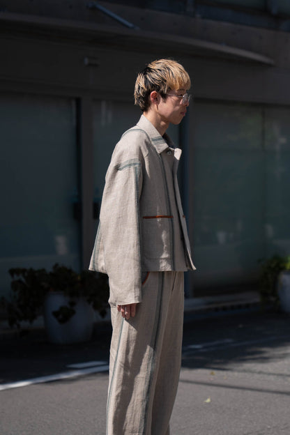 FLLOWER SAK LINEN STRIPE JACKET