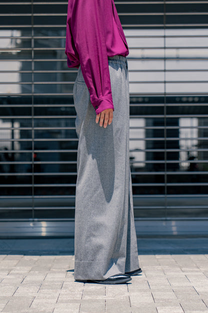 WOOL FRANNEL EASY TROUSERS