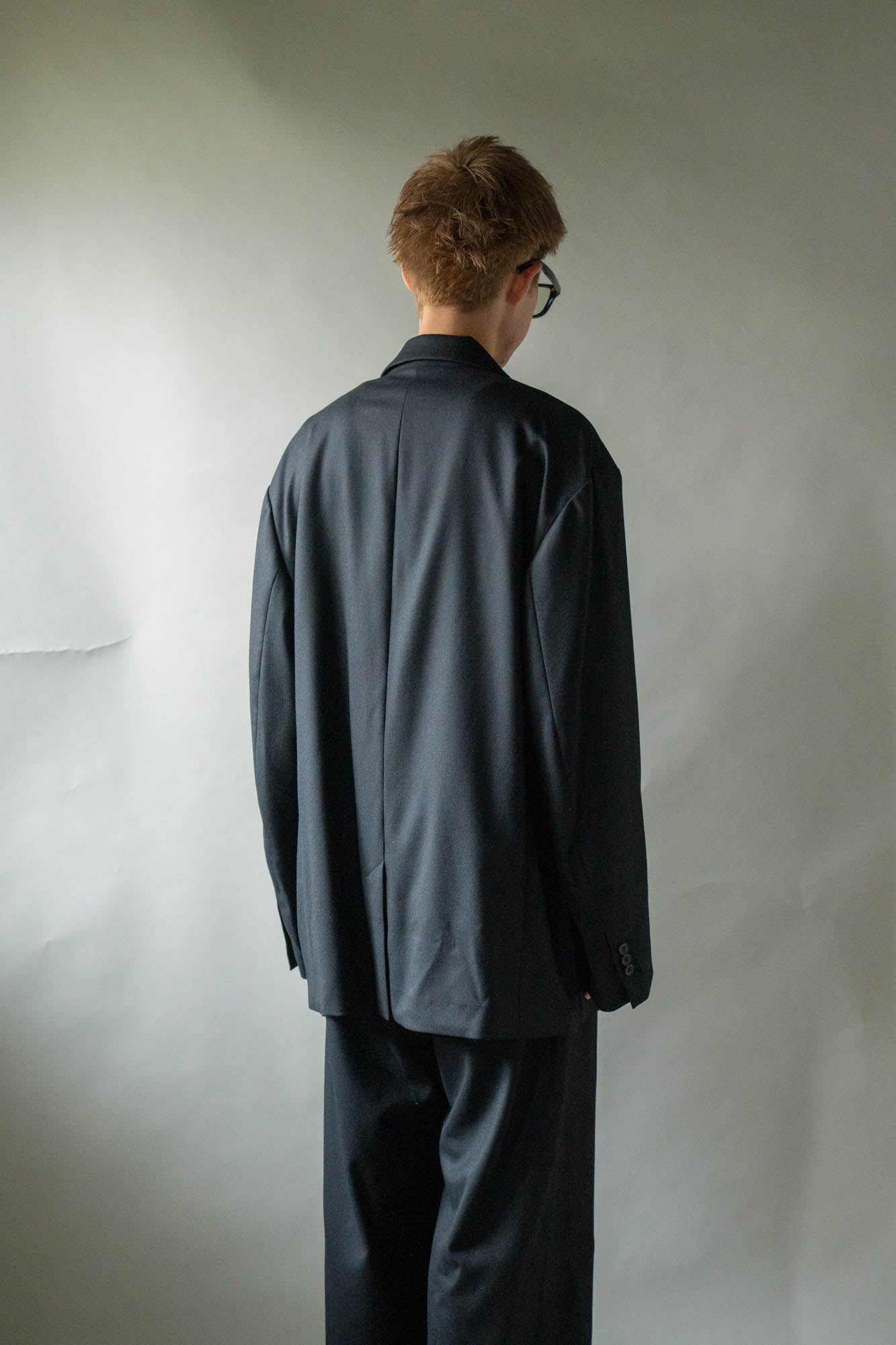 WOOL FLANNEL OVERSIZED SINGLE BREASTED JACKET(ST.1593)