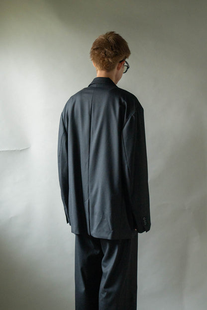 WOOL FLANNEL OVERSIZED SINGLE BREASTED JACKET(ST.1593)