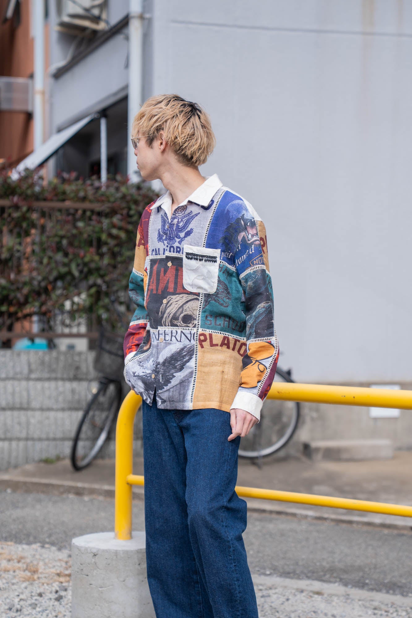 Patchworked Silk Shirt