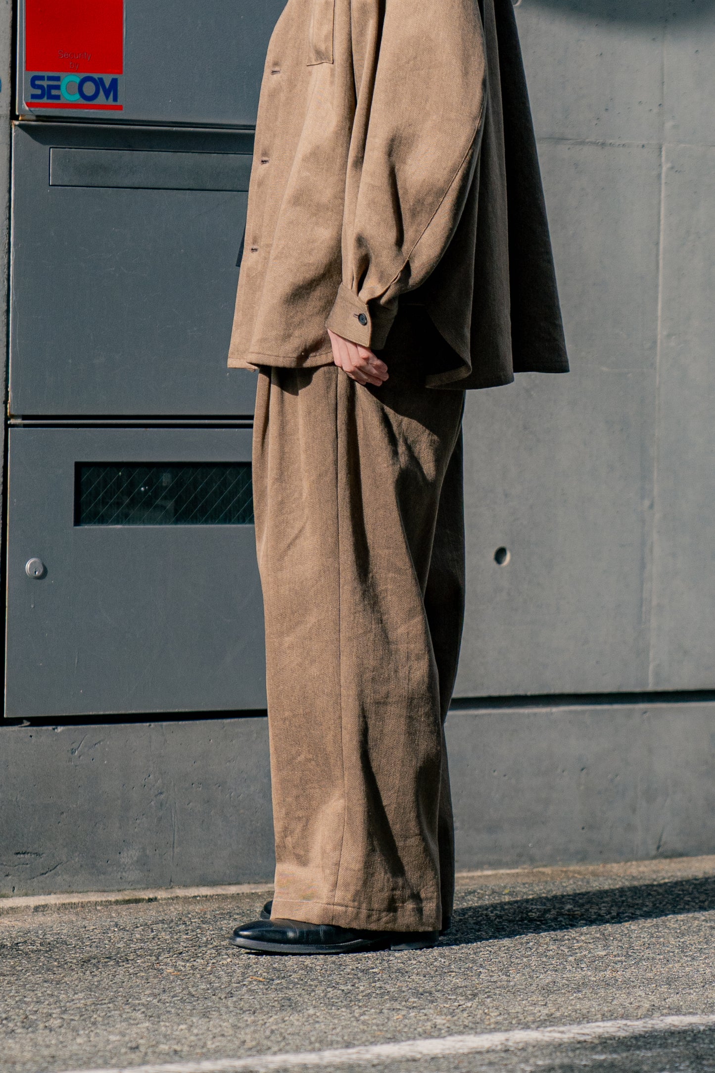 Linen Herringbone Oversize Pants