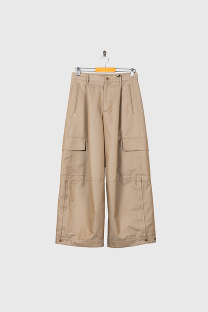 Giza cotton cargo tuck pants