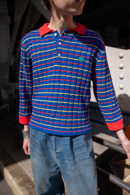 KNITTED CROPPED POLO SHIRT