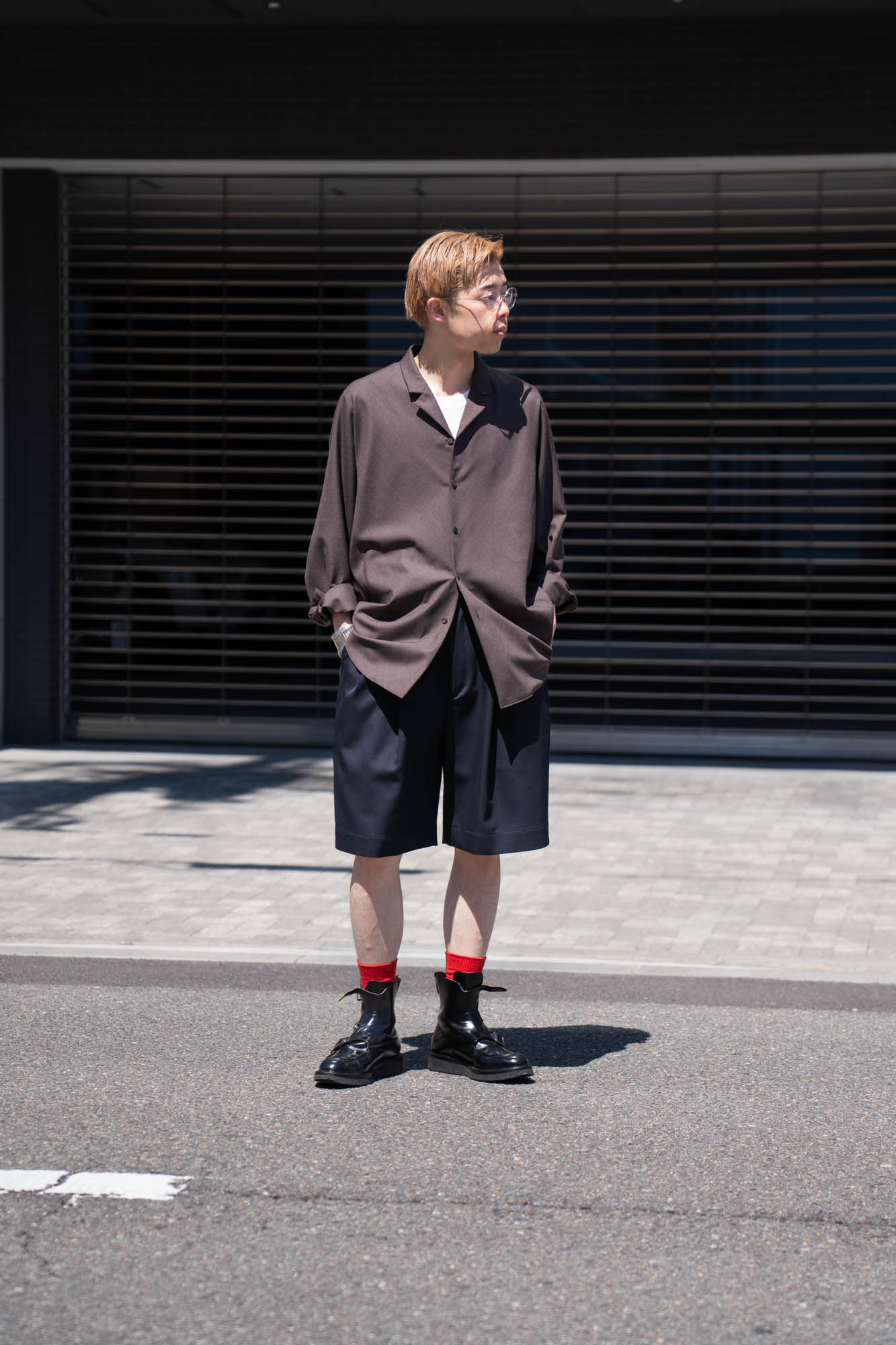 WOOL KERSEY WIDE EASY SHORT TROUSERS(ST.1436)