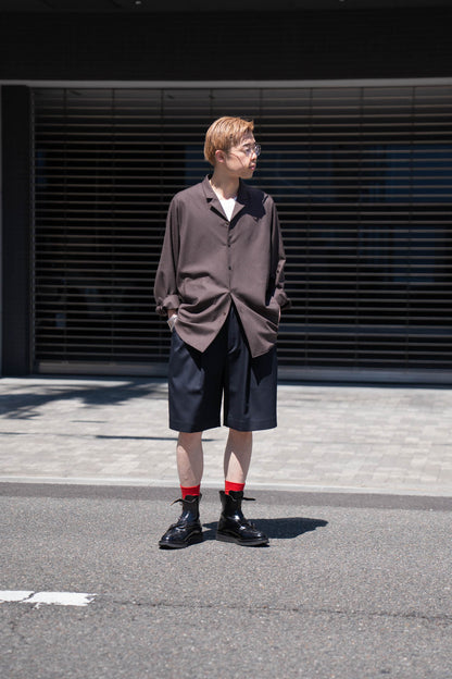 WOOL KERSEY WIDE EASY SHORT TROUSERS(ST.1436)