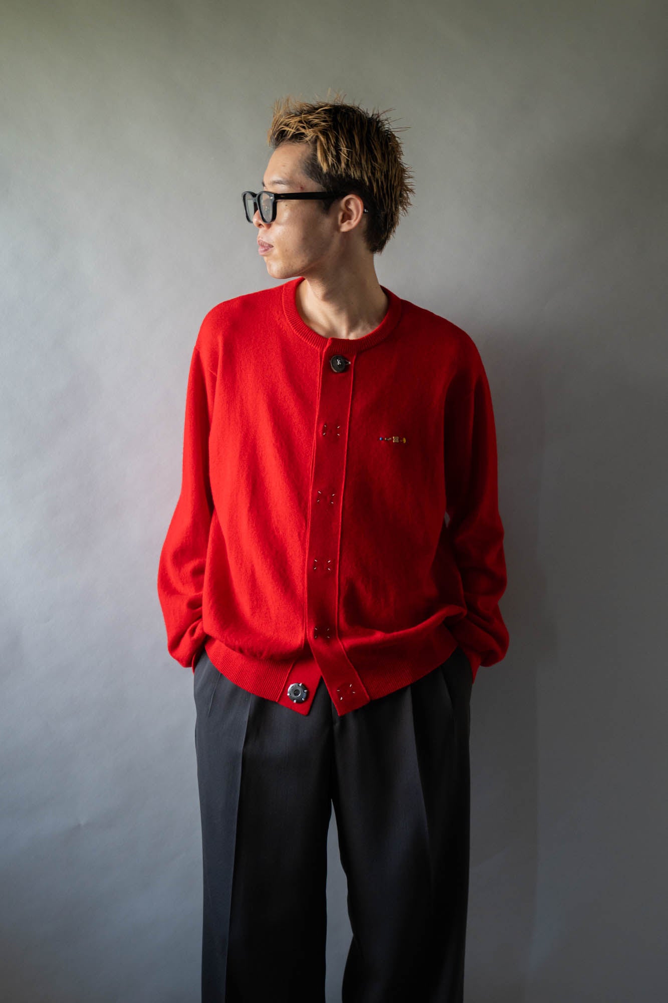 Wool knit cardigan for sign