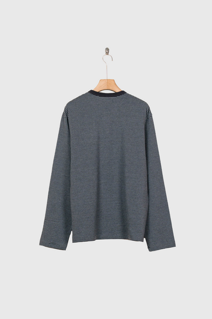 Hand-Embroidered Stripe Long Sleeve T-Shirt