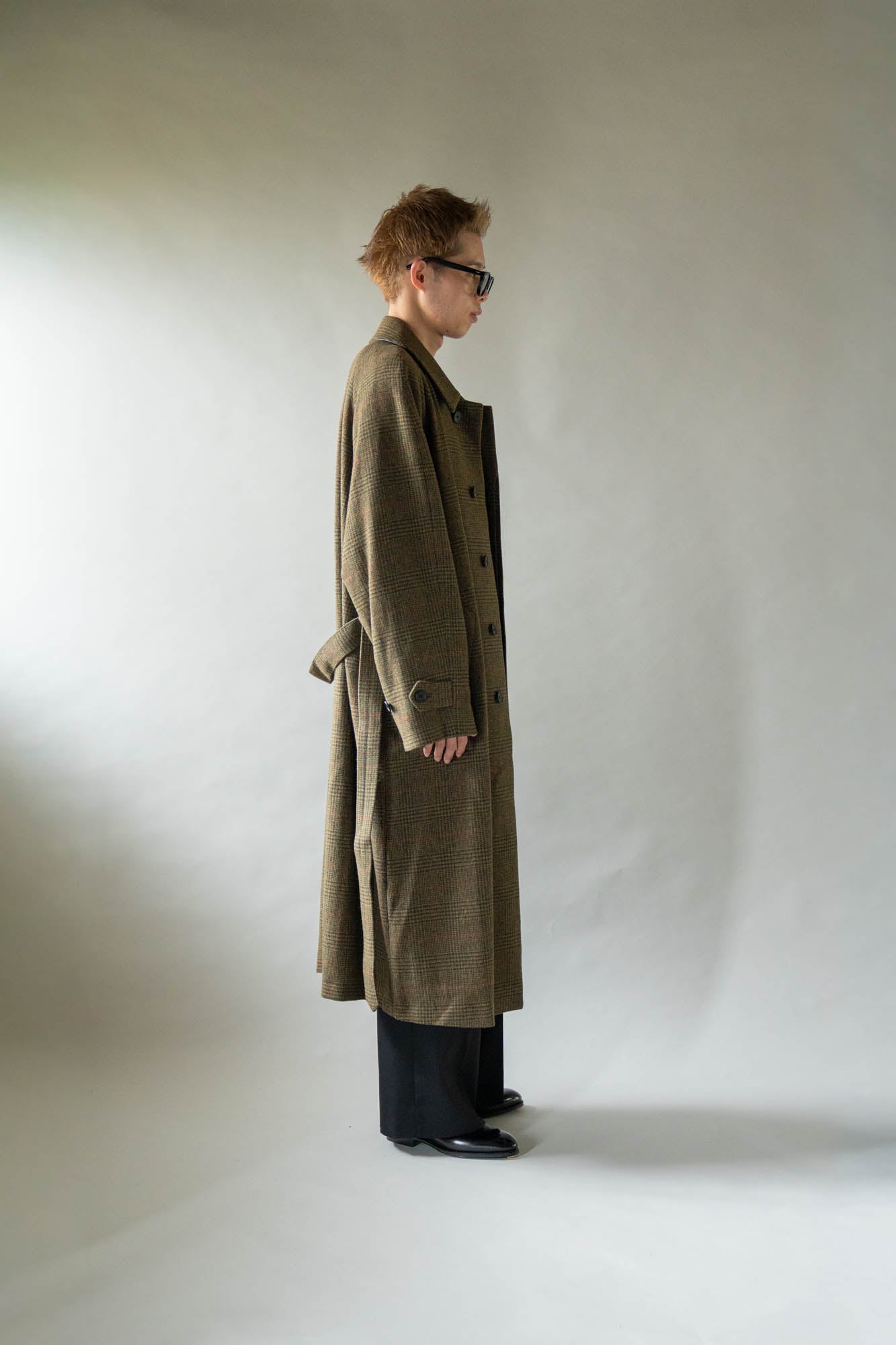 BRITISH TWEED RAGLAN SLEEVE BALMACAAN COAT(ST.1536)