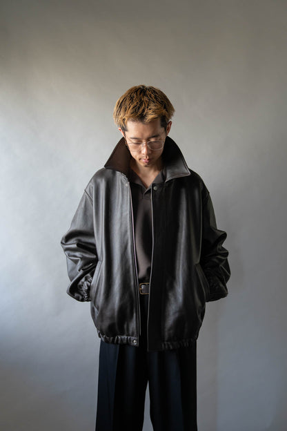 SHEEP LEATHER ZIP SHORT JACKET(ST.1555)