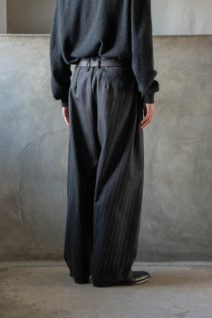 5-Tuck Trousers in Wool Pinstripe