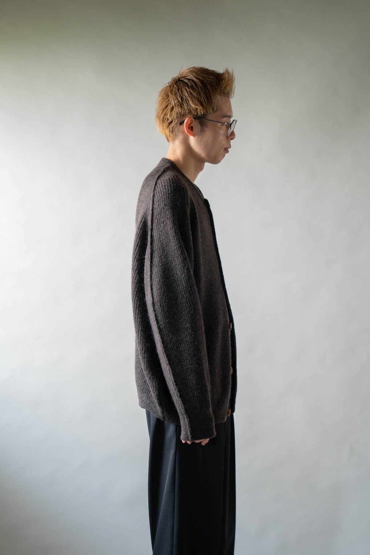 CREW-NECK KNIT CARDIGAN