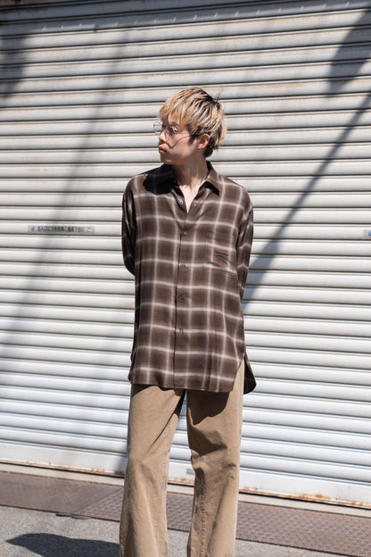 LY/VIS CHECK OVERSIZED LS SHIRT(ST.1461)