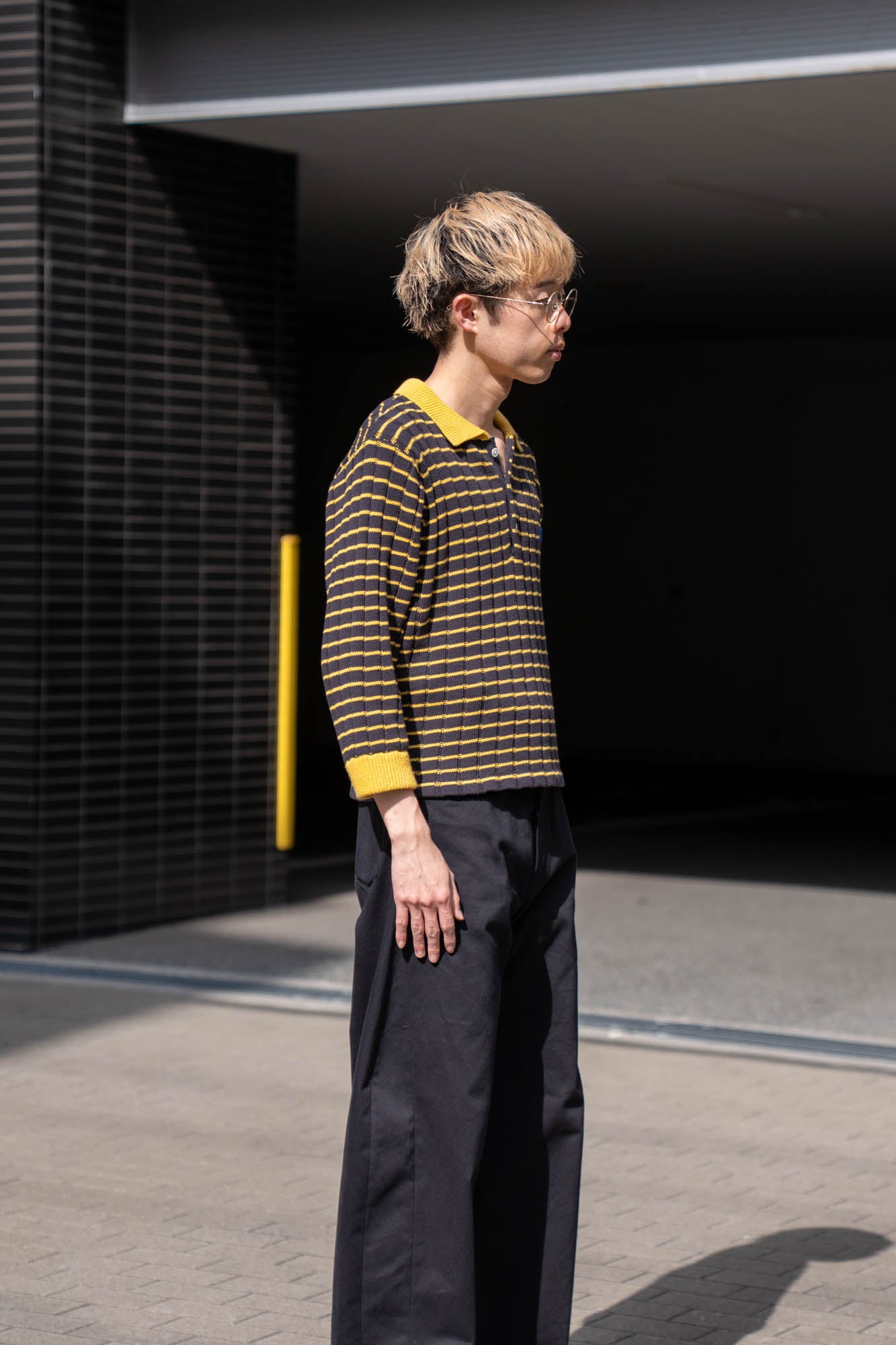 KNITTED CROPPED POLO SHIRT