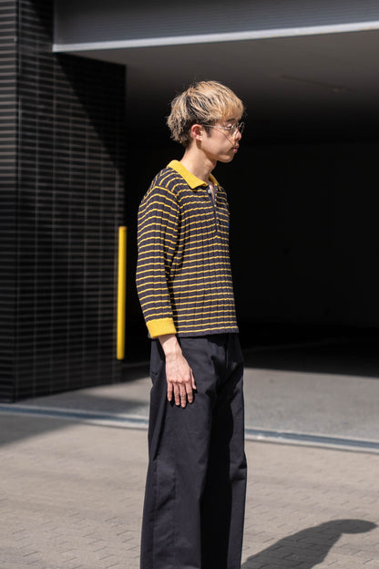 KNITTED CROPPED POLO SHIRT