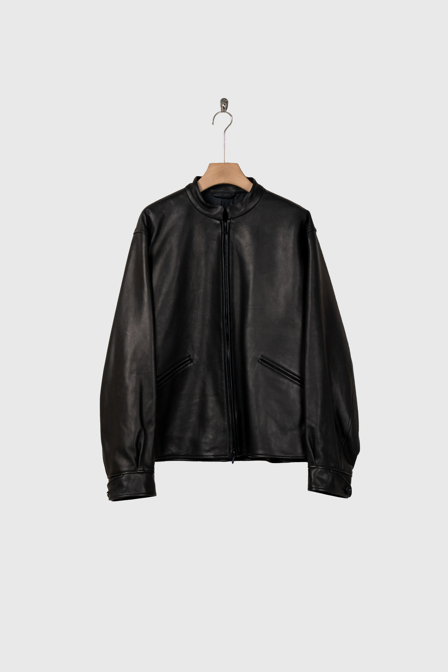 Lamb Leather Zip Short Jacket