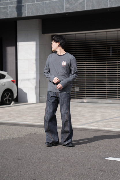 Hand-Embroidered Stripe Long Sleeve T-Shirt