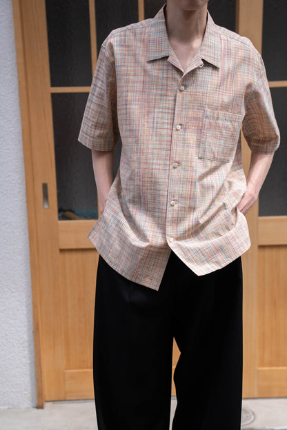 cotton ikat check shirt