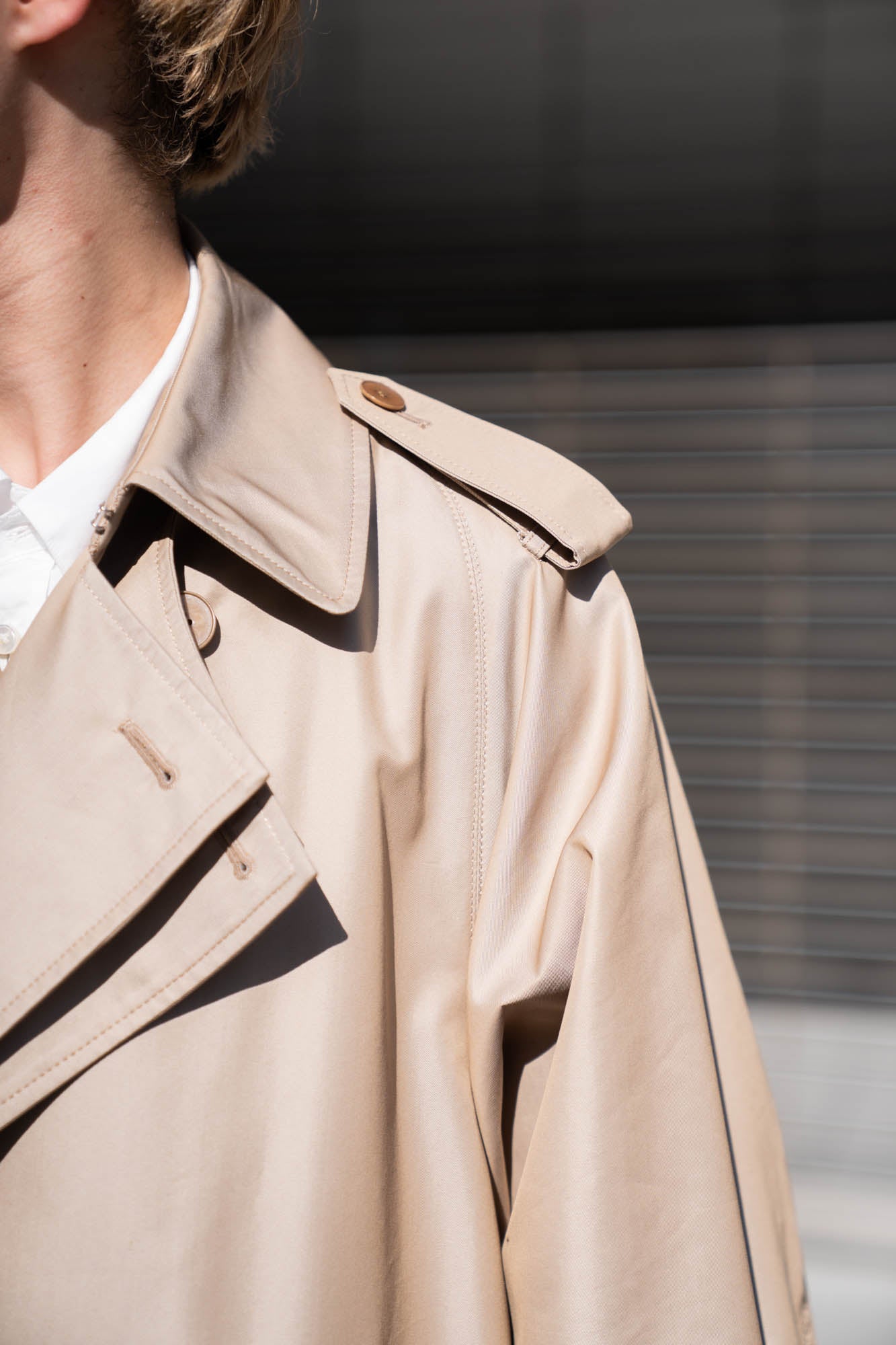 Giza cotton short trench coat