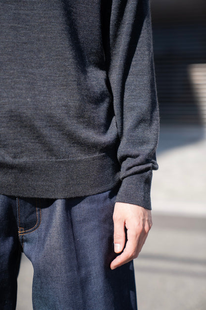 WOOL HIGH-NECK KNIT PULLOVER