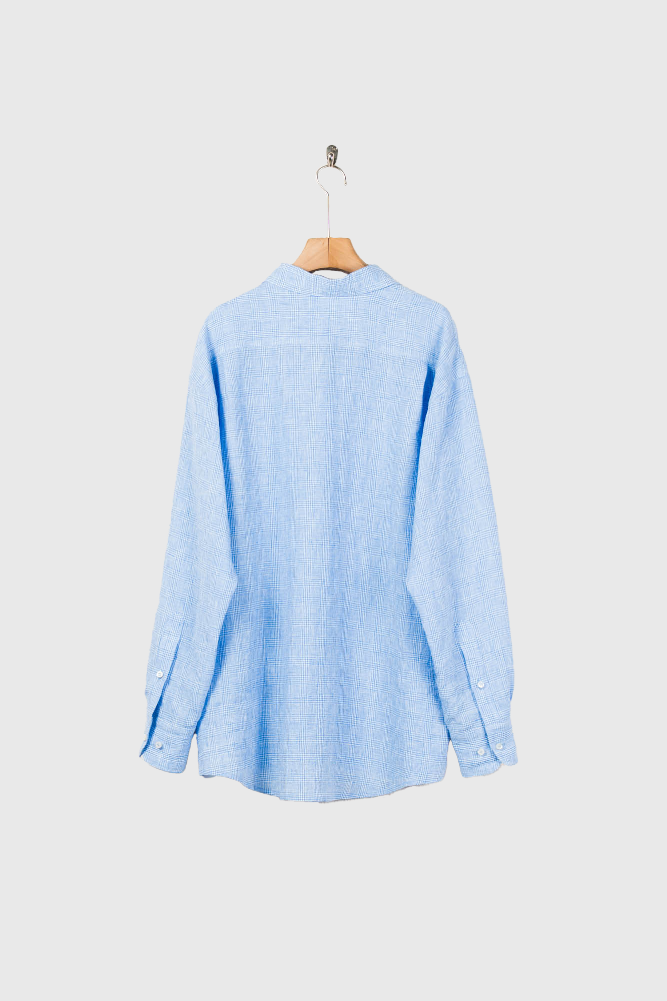 water twisted linen glen check shirt