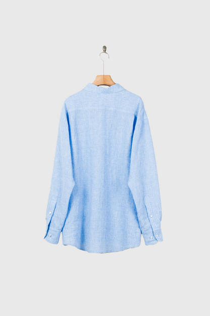 water twisted linen glen check shirt