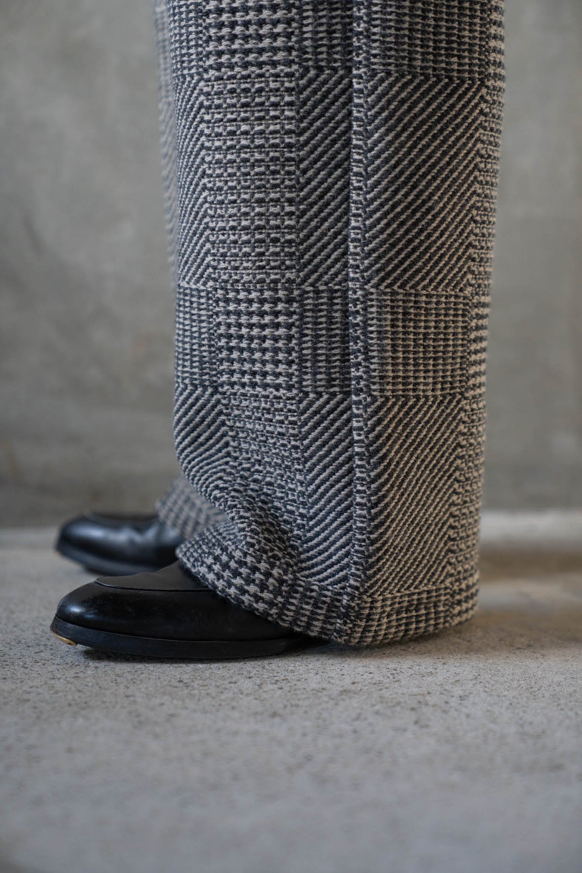 Knitted Tweed Check Trousers