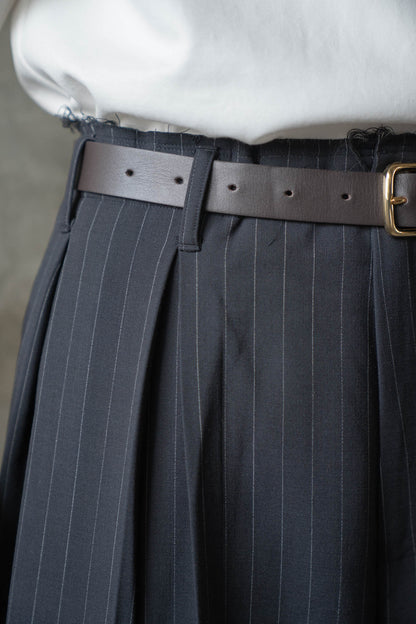 Pleats bonded wool pants