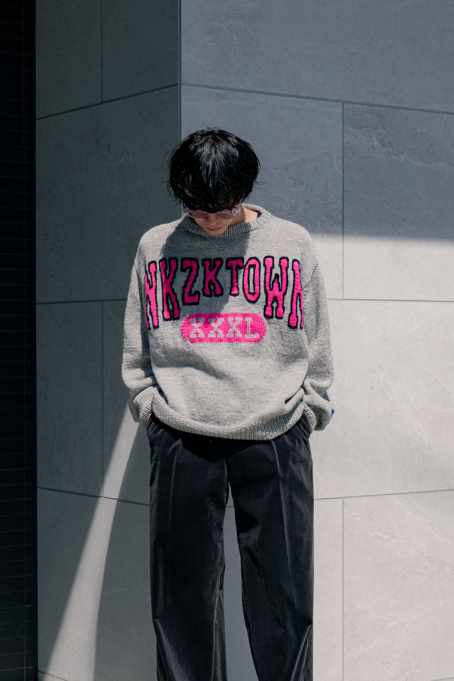 sign 別注 HAND KNIT COLLEGE SWEATER