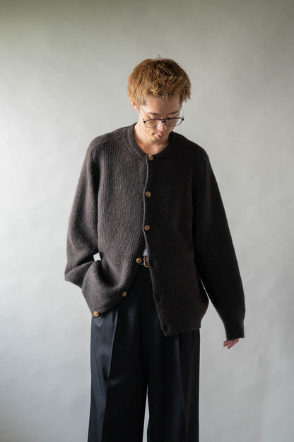 CREW-NECK KNIT CARDIGAN