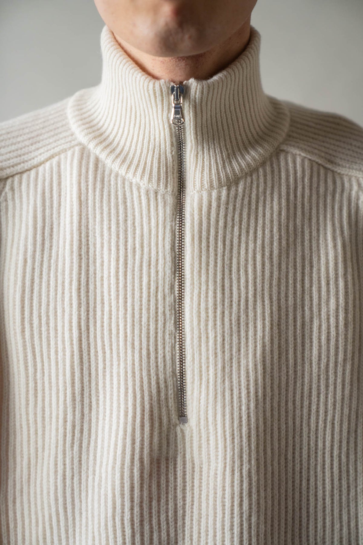 HALF ZIP RIBBED JUMPER