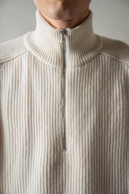 HALF ZIP RIBBED JUMPER
